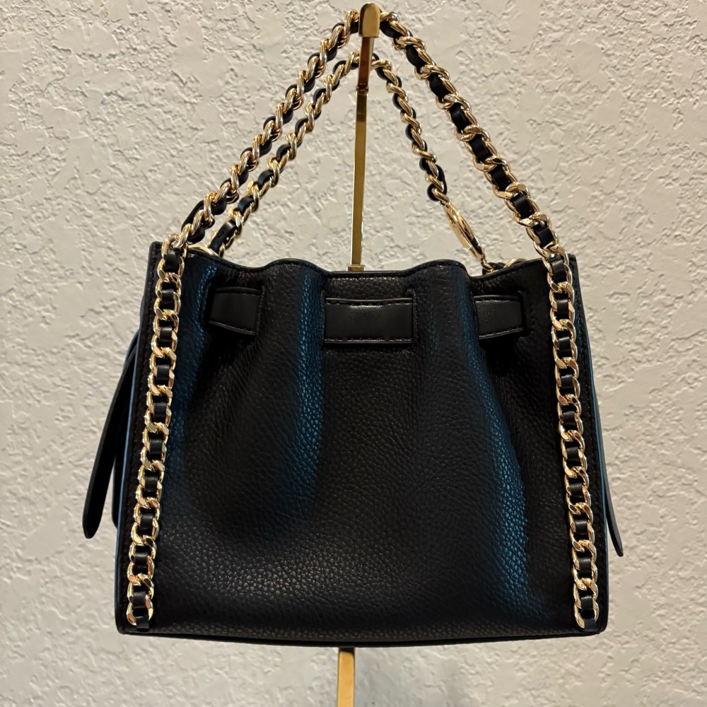 Michael Kors Black Leather Mina Chain Crossbody Shoulder Bag NWT - Picture 7 of 7